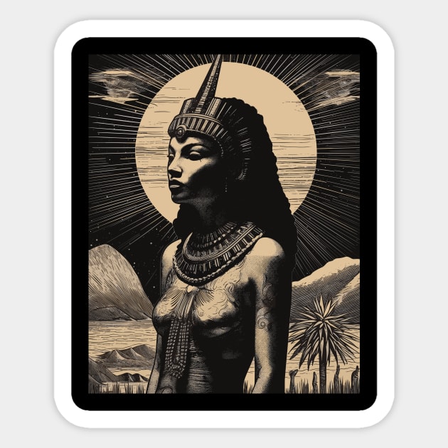 Egyptian Goddess Hathor Illustration Sticker by Soulphur Media